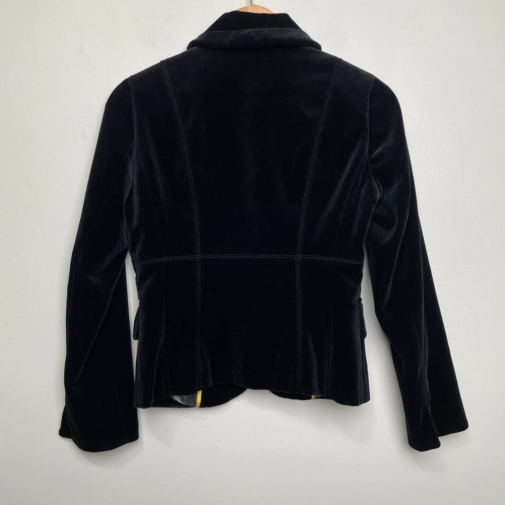 J. Crew Beautiful Velvet Vintage Style Blazer Single Breast Black 2P - Picture 3 of 10